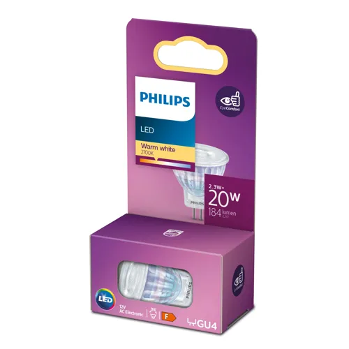 PHILIPS LED reflektor Classic MR11 2.3W/20W GU4 2700K 184lm/36°  NonDim 25Y BL